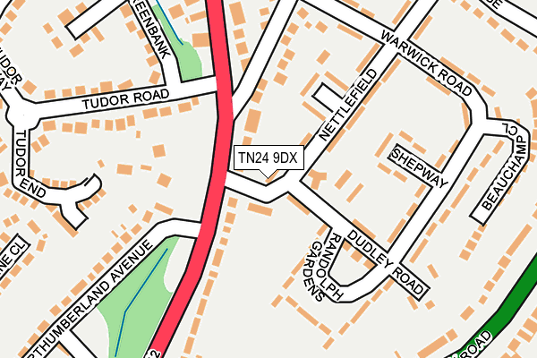TN24 9DX map - OS OpenMap – Local (Ordnance Survey)
