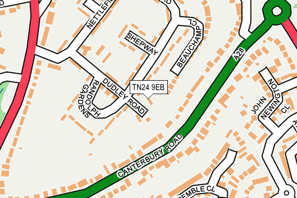TN24 9EB map - OS OpenMap – Local (Ordnance Survey)