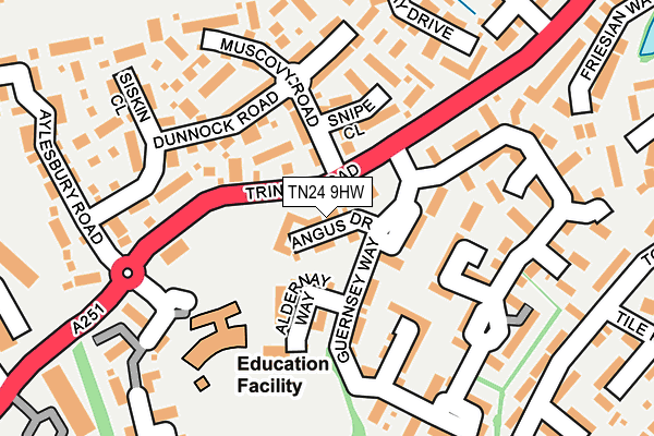 TN24 9HW map - OS OpenMap – Local (Ordnance Survey)