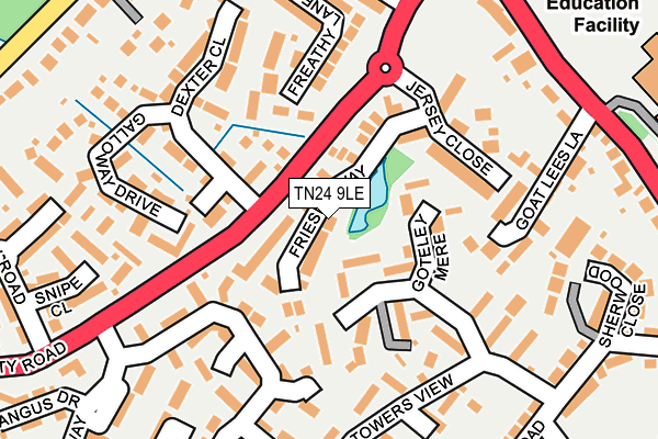 TN24 9LE map - OS OpenMap – Local (Ordnance Survey)