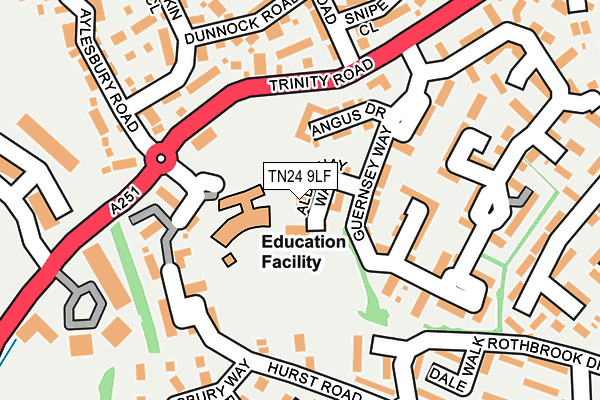 TN24 9LF map - OS OpenMap – Local (Ordnance Survey)