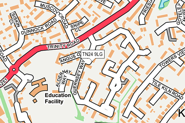TN24 9LG map - OS OpenMap – Local (Ordnance Survey)