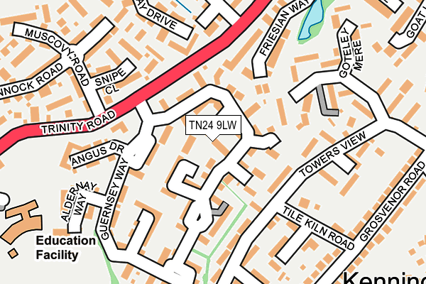 TN24 9LW map - OS OpenMap – Local (Ordnance Survey)