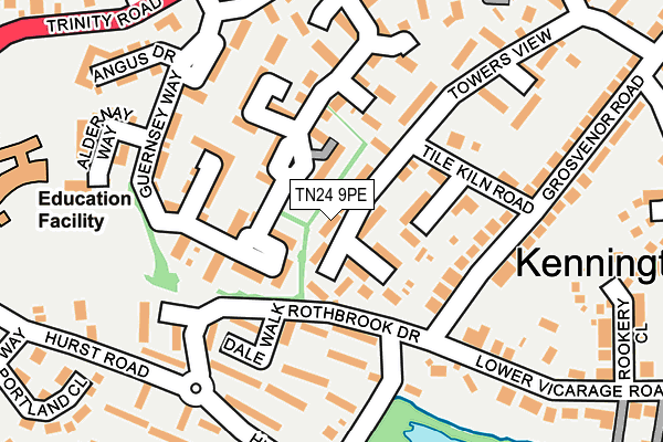 TN24 9PE map - OS OpenMap – Local (Ordnance Survey)
