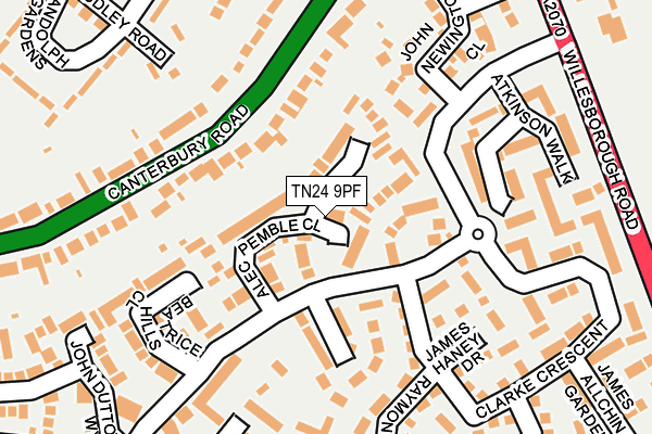 TN24 9PF map - OS OpenMap – Local (Ordnance Survey)