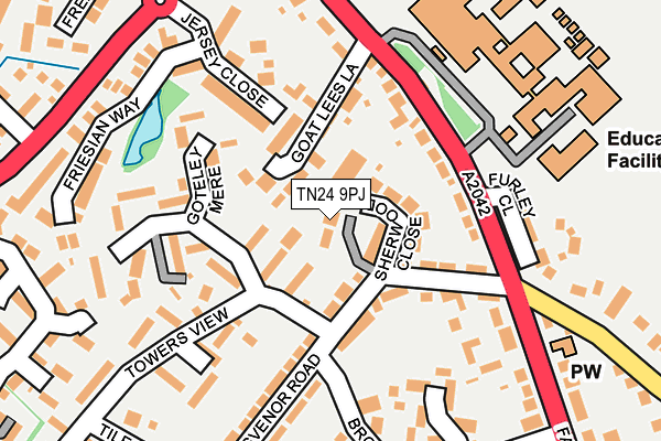 TN24 9PJ map - OS OpenMap – Local (Ordnance Survey)