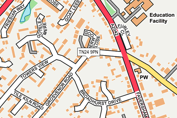 TN24 9PN map - OS OpenMap – Local (Ordnance Survey)