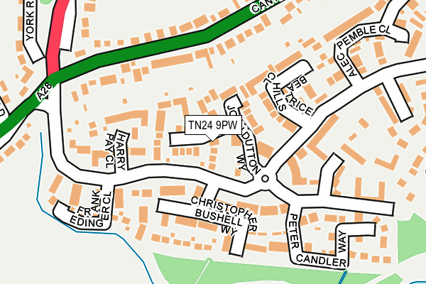 TN24 9PW map - OS OpenMap – Local (Ordnance Survey)