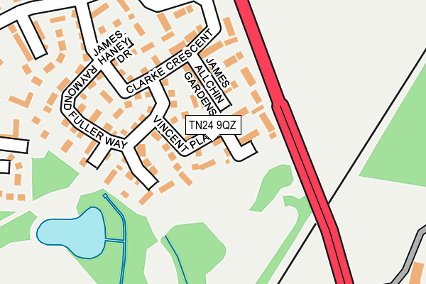 TN24 9QZ map - OS OpenMap – Local (Ordnance Survey)