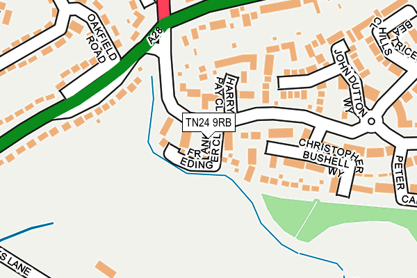 TN24 9RB map - OS OpenMap – Local (Ordnance Survey)
