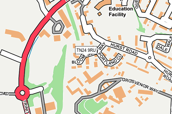 TN24 9RU map - OS OpenMap – Local (Ordnance Survey)