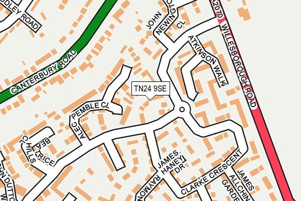 TN24 9SE map - OS OpenMap – Local (Ordnance Survey)