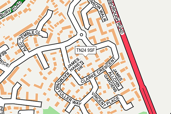 TN24 9SF map - OS OpenMap – Local (Ordnance Survey)