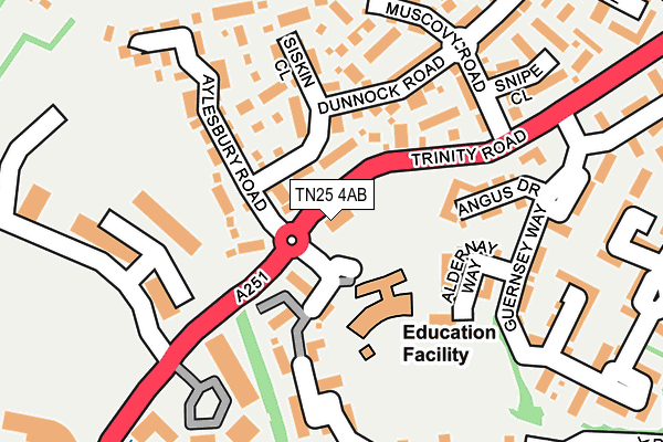 TN25 4AB map - OS OpenMap – Local (Ordnance Survey)