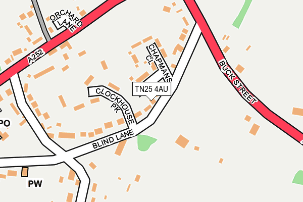 TN25 4AU map - OS OpenMap – Local (Ordnance Survey)