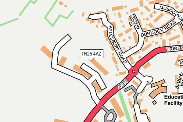 TN25 4AZ map - OS OpenMap – Local (Ordnance Survey)