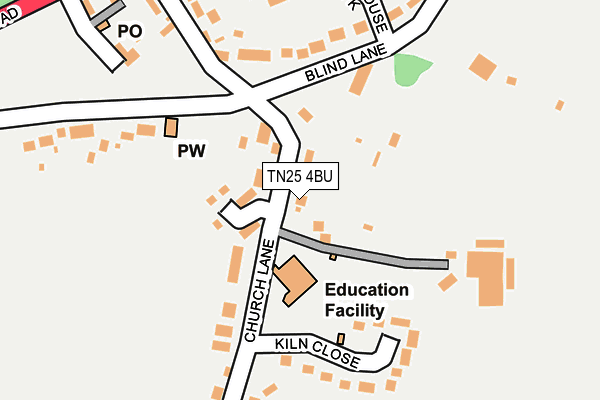 TN25 4BU map - OS OpenMap – Local (Ordnance Survey)