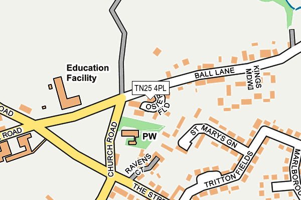 TN25 4PL map - OS OpenMap – Local (Ordnance Survey)