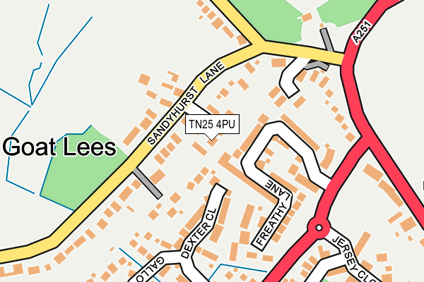TN25 4PU map - OS OpenMap – Local (Ordnance Survey)