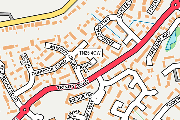 TN25 4QW map - OS OpenMap – Local (Ordnance Survey)