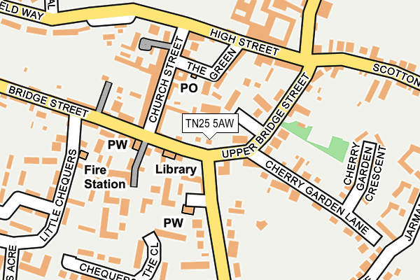 TN25 5AW map - OS OpenMap – Local (Ordnance Survey)