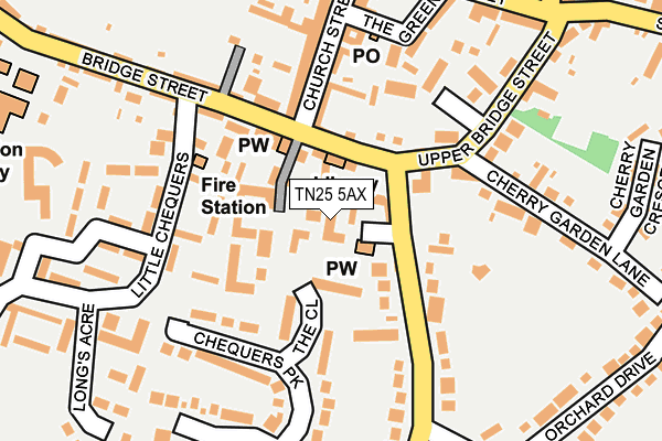 TN25 5AX map - OS OpenMap – Local (Ordnance Survey)