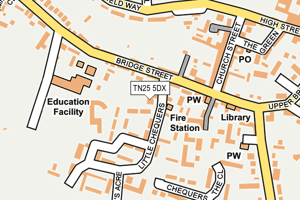 TN25 5DX map - OS OpenMap – Local (Ordnance Survey)