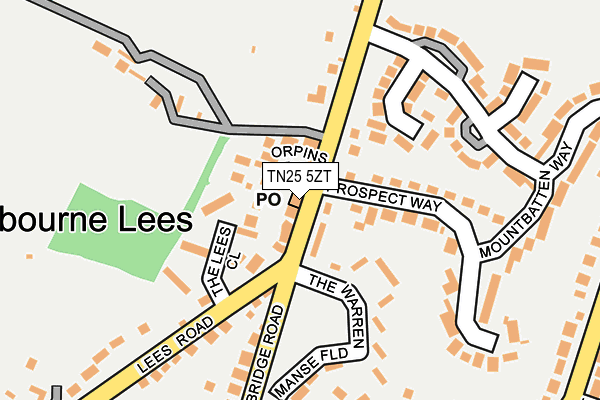 TN25 5ZT map - OS OpenMap – Local (Ordnance Survey)