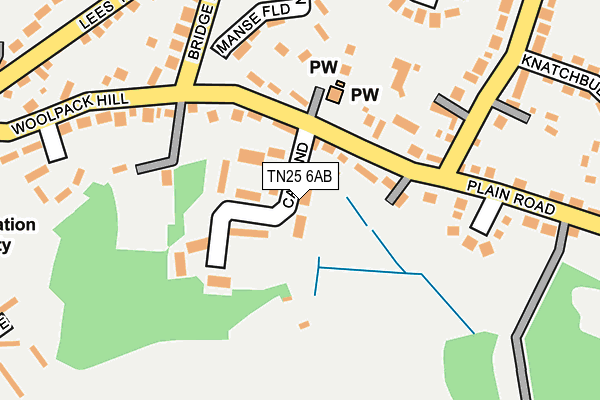 TN25 6AB map - OS OpenMap – Local (Ordnance Survey)