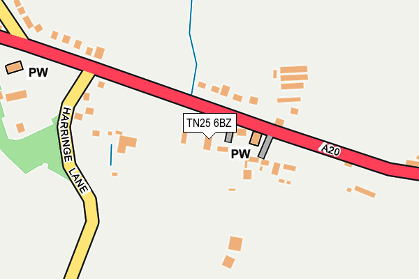 TN25 6BZ map - OS OpenMap – Local (Ordnance Survey)