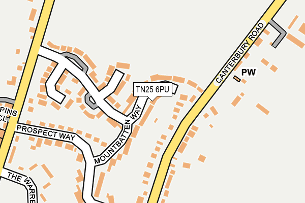 TN25 6PU map - OS OpenMap – Local (Ordnance Survey)