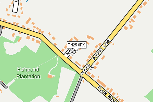 TN25 6PX map - OS OpenMap – Local (Ordnance Survey)