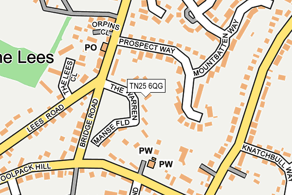 TN25 6QG map - OS OpenMap – Local (Ordnance Survey)