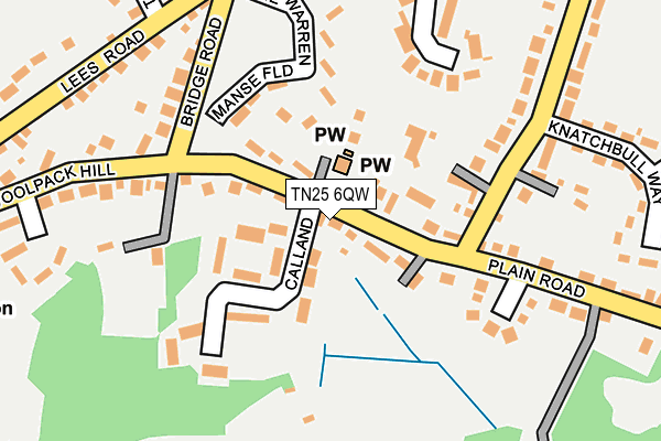 TN25 6QW map - OS OpenMap – Local (Ordnance Survey)