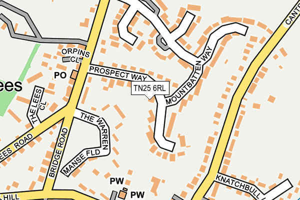 TN25 6RL map - OS OpenMap – Local (Ordnance Survey)