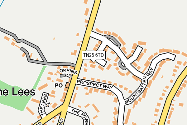 TN25 6TD map - OS OpenMap – Local (Ordnance Survey)