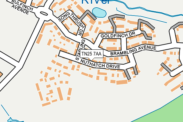 TN25 7AA map - OS OpenMap – Local (Ordnance Survey)