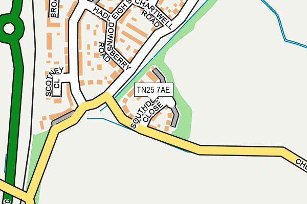 TN25 7AE map - OS OpenMap – Local (Ordnance Survey)