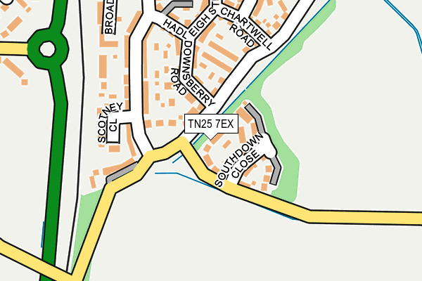 TN25 7EX map - OS OpenMap – Local (Ordnance Survey)
