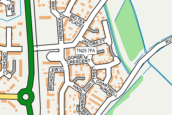 TN25 7FA map - OS OpenMap – Local (Ordnance Survey)