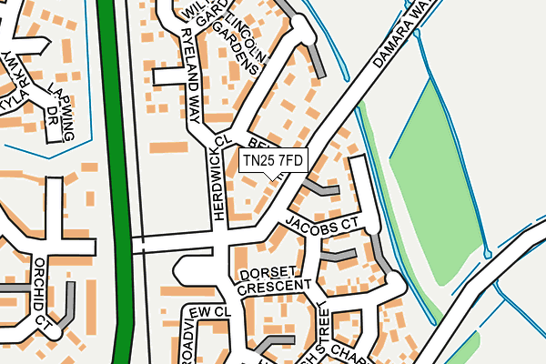 TN25 7FD map - OS OpenMap – Local (Ordnance Survey)