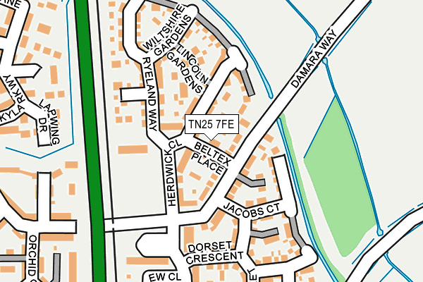 TN25 7FE map - OS OpenMap – Local (Ordnance Survey)