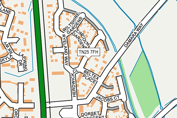 TN25 7FH map - OS OpenMap – Local (Ordnance Survey)