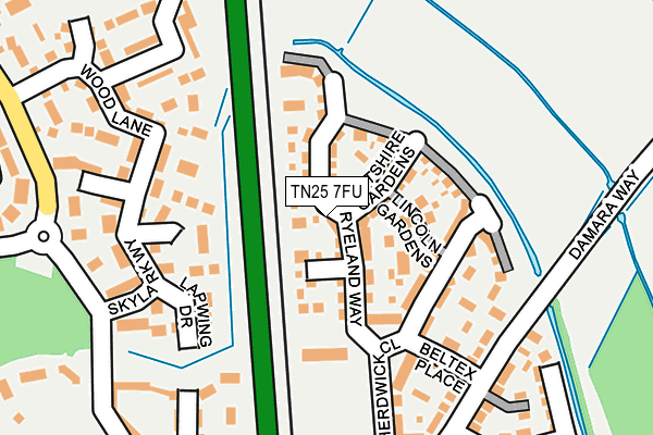 TN25 7FU map - OS OpenMap – Local (Ordnance Survey)