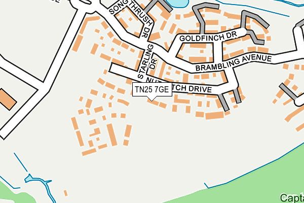 TN25 7GE map - OS OpenMap – Local (Ordnance Survey)