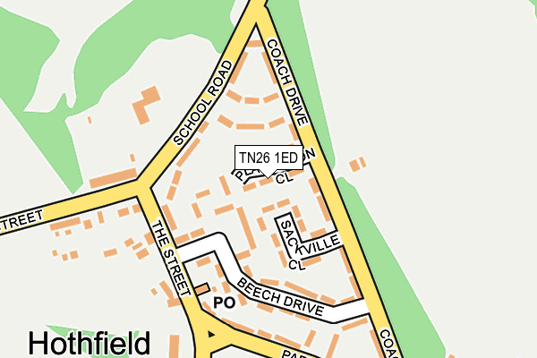 TN26 1ED map - OS OpenMap – Local (Ordnance Survey)