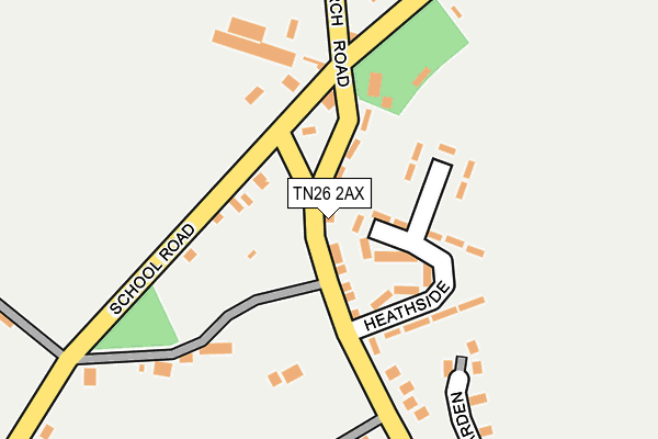 TN26 2AX map - OS OpenMap – Local (Ordnance Survey)