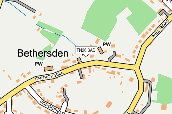 TN26 3AD map - OS OpenMap – Local (Ordnance Survey)