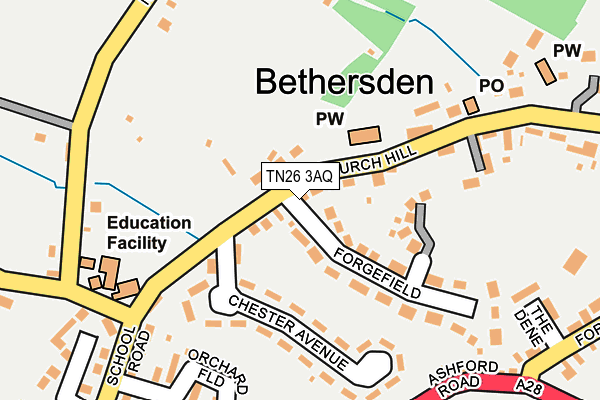 TN26 3AQ map - OS OpenMap – Local (Ordnance Survey)