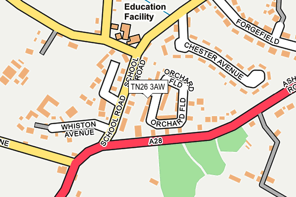 TN26 3AW map - OS OpenMap – Local (Ordnance Survey)